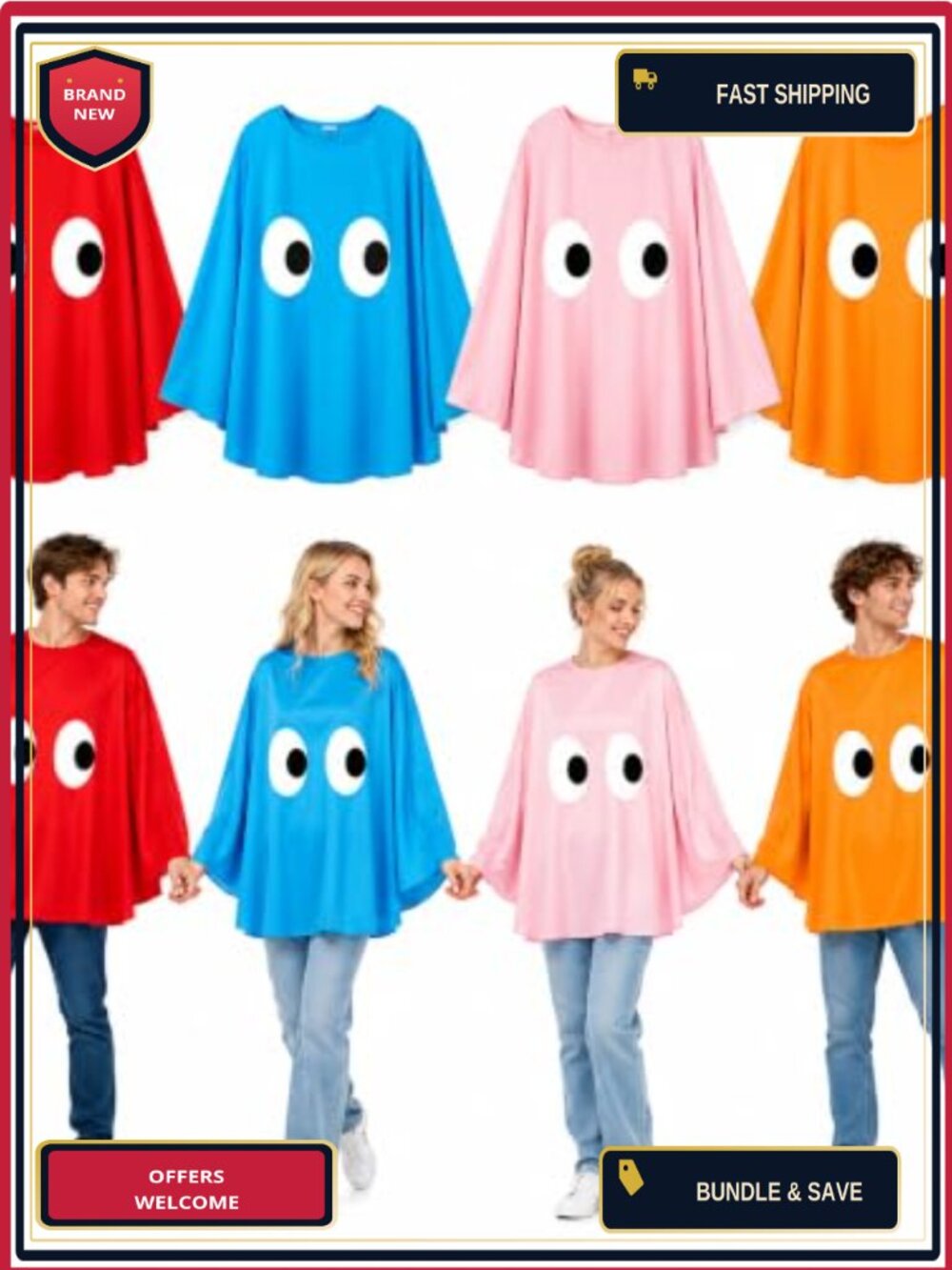 4 Pc Halloween Ghost Costume Cape Set Group Cosplay Adults